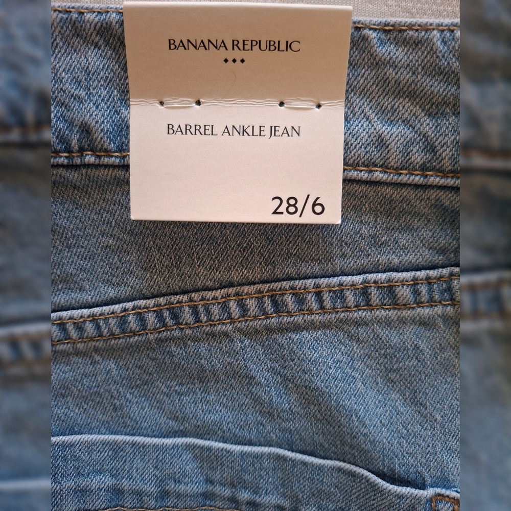 Banana Republic Slim Barrel High Waist Cargo Jeans Sz 28 - Picture 6 of 15